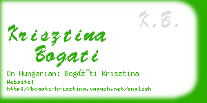 krisztina bogati business card